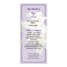 Two White Lilies Wedding Program Rack Card