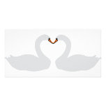 two white swans icon photo cards