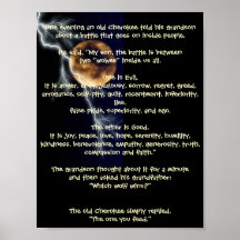 Two Wolves - Native American Metaphor Print