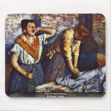 Two Women Ironing By Edgar Degas Mouse Pad