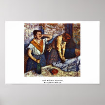 Two Women Ironing By Edgar Degas Poster
