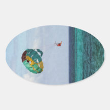 Two Women Parasailing in the Bahamas Stickers