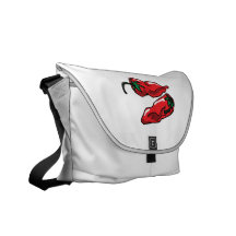 Two Wrinkled Red Peppers  Stems Graphic Commuter Bags