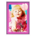 Two Year Old  Girls Birthday Photo Cards Business Card Template