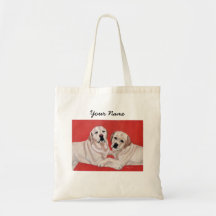 Two Yellow Labradors Painting 2 Bag