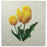 Two Yellow Tulips Cloth Napkins