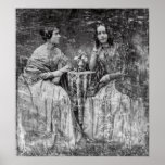 Two Young Antebellum Ladies Almost Lost To Time Print