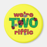 TWOriffic Ladybug Twins 2nd Birthday Refrigerator Magnet