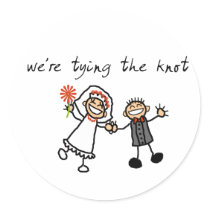 Tying the knot round stickers