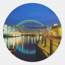 Tyne Bridge, Newcastle-Upon-Tyne, England Round Sticker