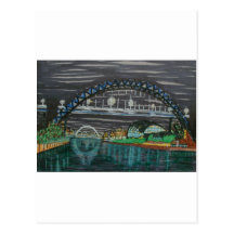 Tyne Quayside at night Postcard