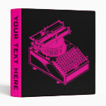 Type Writing Machine Magenta 3 Ring Binders
