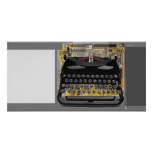 Typewriter Abstract Custom Photo Card