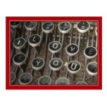 Typewriter Keys "I Love You" Postcards