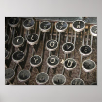 Typewriter Keys "I Love You"