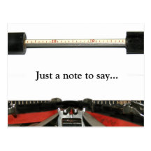 Typewriter note postcard