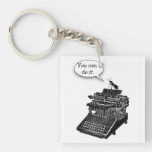 Typewriter Pep Talk Keychain