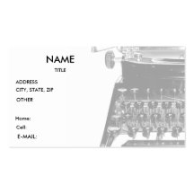Typewriter WRITER AUTHOR BUSINESS CARD