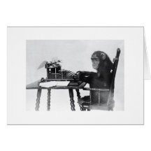 Typing Monkey Greeting Cards