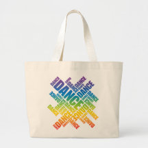 Typographic Dance (Spectrum) Tote Bags