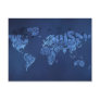 Typographic World Map (Night) Postcard