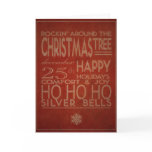typography christmas card in red
