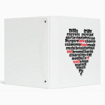 Typography Food Heart Vinyl Binder