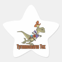 tyrannosaurus rex tex cowboy dinosaur sticker