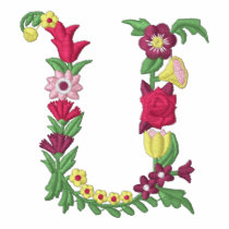 U floral monogram embroidered womens shirt