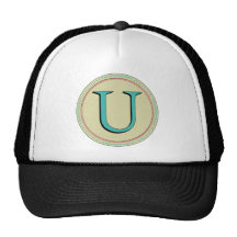 U MONOGRAM LETTER MESH HATS