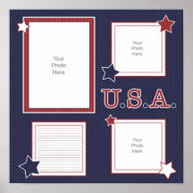 U.S.A. Scrapbook Page Poster
