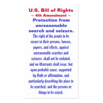 U.S. Bill of Rights, ~ Fourth (4th) Amendment ~ Business Card Templates