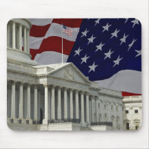 U.S. Capital et drapeau Tapis De Souris