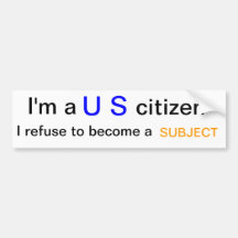 U S citizen Bumper Stickers