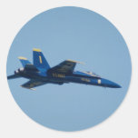 U.S. Navy Blue Angels, F-18 Hornet Round Stickers