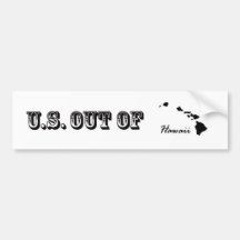 U.S. Out Of Hawaii Bumper Sticker