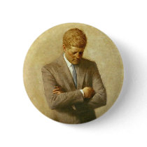U.S. President John F. Kennedy by Aaron Shikler Button