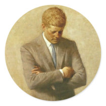 U.S. President John F. Kennedy by Aaron Shikler Round Stickers