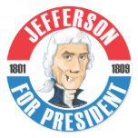 U.S. Presidents Campaign Sticker: #3 Jefferson