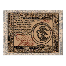 U.S. Three Dollar Bill - Postcard postcards