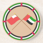 UAE and Abu Dhabi Crossed Flags Beverage Coasters