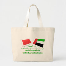 UAE & Ras al-Khaimah Flag Tiles Canvas Bags