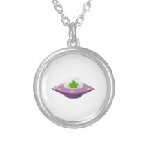 UFO and Space Alien Custom Necklace
