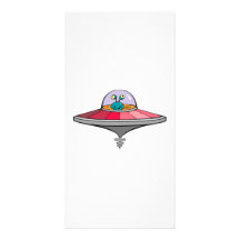 UFO and Space Alien Personalized Photo Card