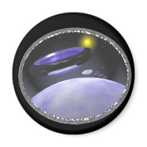 UFO Earth Fridge Magnets