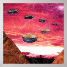 UFO fly in formation by Valxart Print