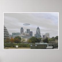 UFO over London Print