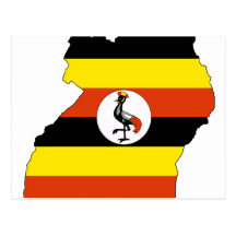 Uganda flag map postcard