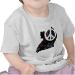 Uganda Trendy Peace Sign with Ugandan map T Shirt