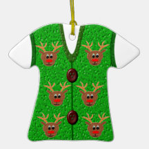 Ugly Christmas Reindeer Sweater Vest Ornament